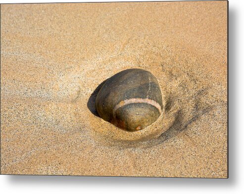 Stone Metal Print featuring the photograph Solitude At The Beach by Andreas Berthold