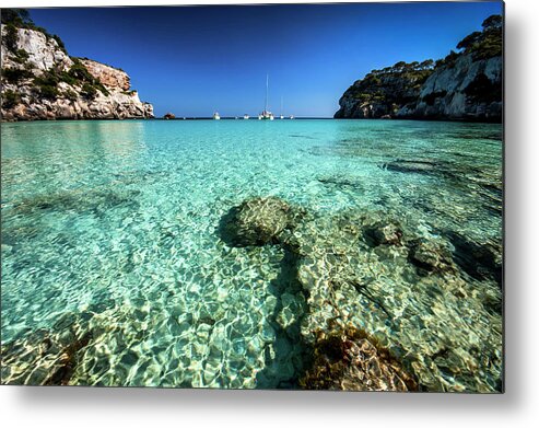 Scenics Metal Print featuring the photograph Spain, Menorca, View Of Cala Macarella #1 by Westend61