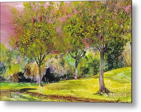 Park Metal Print featuring the painting Springtime in Sawgrass Park #1 by Gary DeBroekert