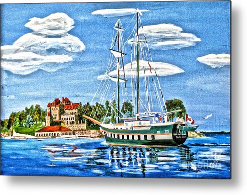 St Lawrence Seaway Metal Print featuring the painting St Lawrence Waterway 1000 Islands #1 by Phyllis Kaltenbach