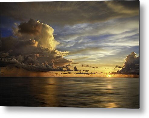 Landscape Metal Print featuring the photograph Sunset at Sea by Maria Coulson