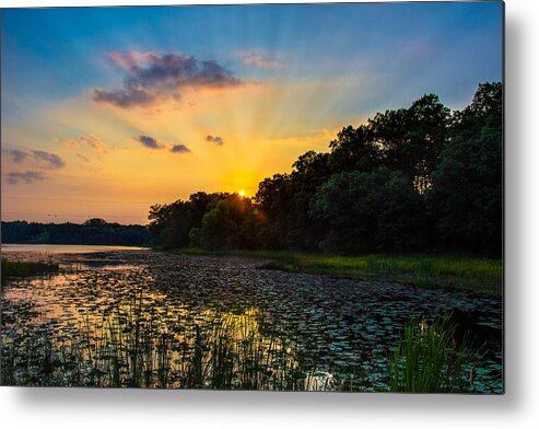 Grant Metal Print featuring the photograph Sunset on Lake Masterman by Adam Mateo Fierro