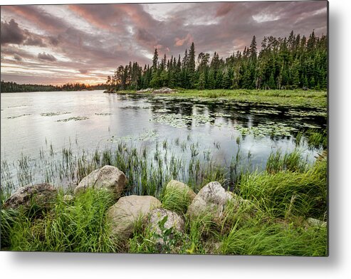 Landscape Metal Print featuring the photograph Sunset Over A Pond Thunder Bay #1 by Susan Dykstra
