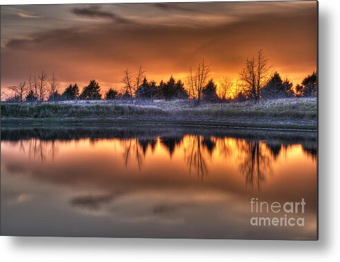 Sunset Metal Print featuring the photograph Sunset over Bryzn #1 by Art Whitton
