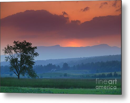 Mt. Mansfield Metal Print featuring the photograph Sunset over Mt. Mansfield in Stowe Vermont by Don Landwehrle