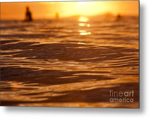 Surfing Metal Print featuring the photograph Surfers Sunset #1 by Paul Topp