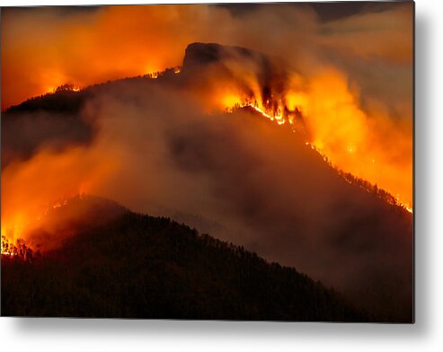 Table Rock Metal Print featuring the photograph Table Rock Fire #1 by Mark Steven Houser