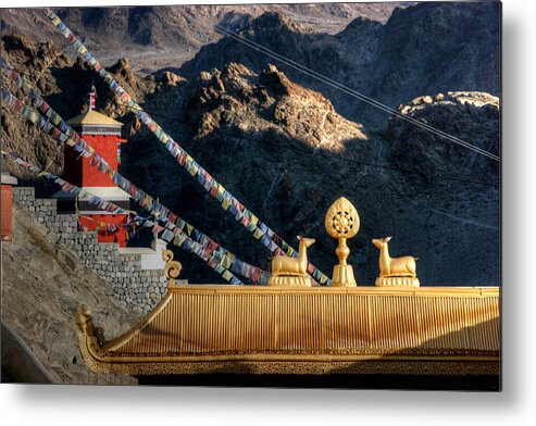 Tranquility Metal Print featuring the photograph Tikse Monastery #1 by Photo ©tan Yilmaz