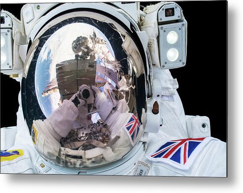 Tim Peake Metal Print featuring the photograph Tim Peake's Spacewalk #1 by Nasa