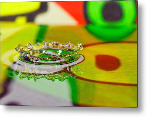  Abstract Metal Print featuring the photograph Water Crown by Peter Lakomy