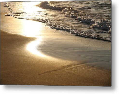Corse Metal Print featuring the photograph Waves washing onto Corsican beach #1 by Jon Ingall