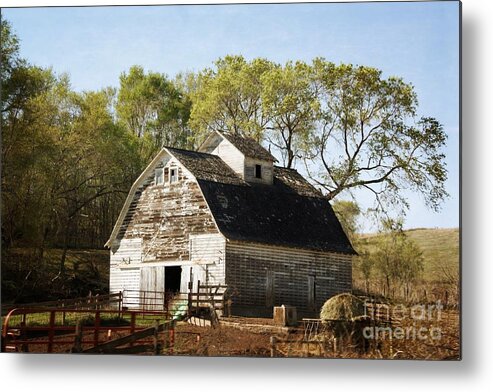 Barns Metal Print featuring the photograph White Barn #1 by Yumi Johnson