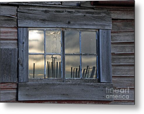 Old Metal Print featuring the photograph Window Reflections #1 by Vivian Christopher