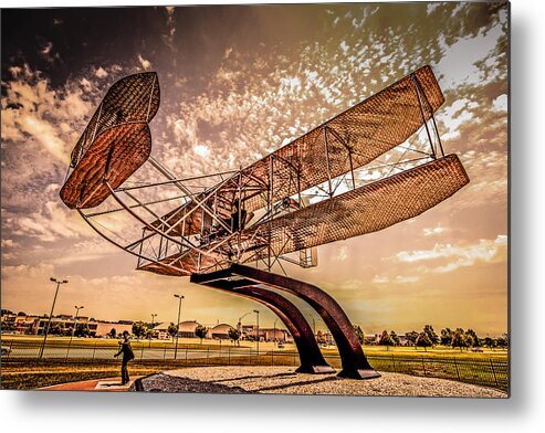 Orville Metal Print featuring the photograph Wright Flyer at Sunset #1 by Chris Smith