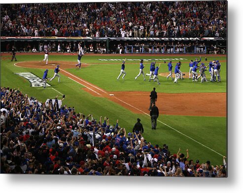American League Baseball Metal Print featuring the photograph World Series - Chicago Cubs V Cleveland #10 by Ezra Shaw