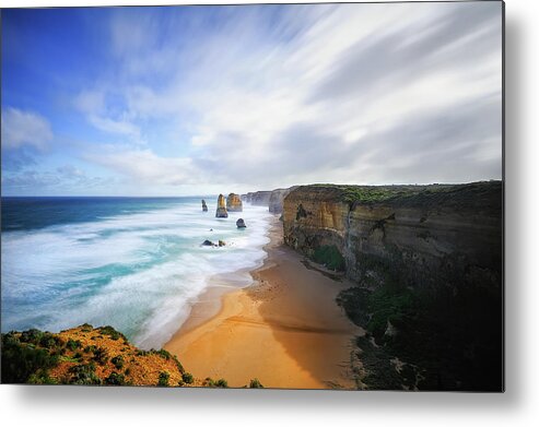 Water's Edge Metal Print featuring the photograph 12 Apostles by Thienthongthai Worachat