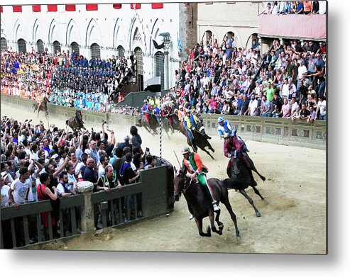 Palio Metal Print featuring the photograph Palio Di Siena Horse Race #13 by Ronald C. Modra/sports Imagery