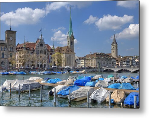 Fraumuenster Metal Print featuring the photograph Zurich #13 by Joana Kruse