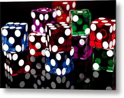 Dice Metal Print featuring the photograph Colorful Dice by Raul Rodriguez