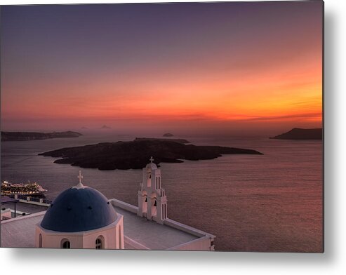 Aegean Metal Print featuring the photograph Santorini - Greece #16 by Constantinos Iliopoulos