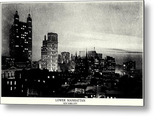 New York Metal Print featuring the painting 1898 New York City at Night by Historic Image