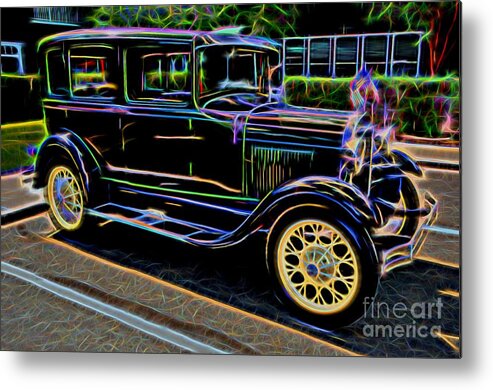 Ford Metal Print featuring the photograph 1929 Ford Model A - Antique Car by Gary Whitton