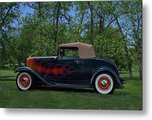 1932 Metal Print featuring the photograph 1932 Ford Cabriolet Hot Rod by Tim McCullough