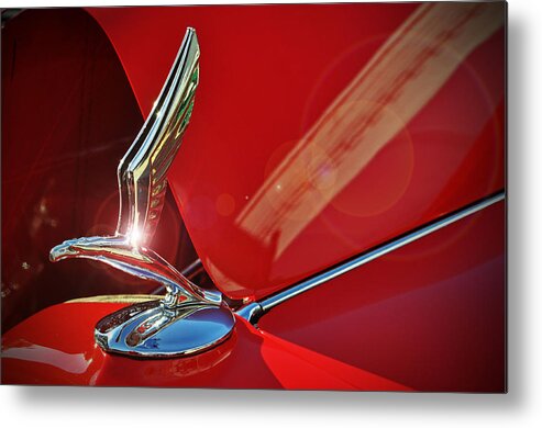 Classic Car Metal Print featuring the photograph 1933 Chevrolet Hood Ornament by Jeanne May