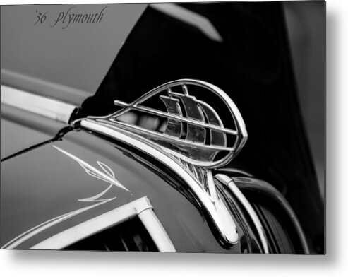 1936 Plymouth Metal Print featuring the photograph 1936 Plymouth Sailing Ship Hood Ornament by Jeanne May