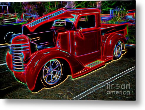 Diamond-t Metal Print featuring the photograph 1947 Diamond-T Pickup Vintage Truck by Gary Whitton