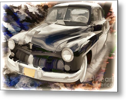 Painting Metal Print featuring the painting 1949 Mercury Classic Car Painting in Color 3192.02 by M K Miller