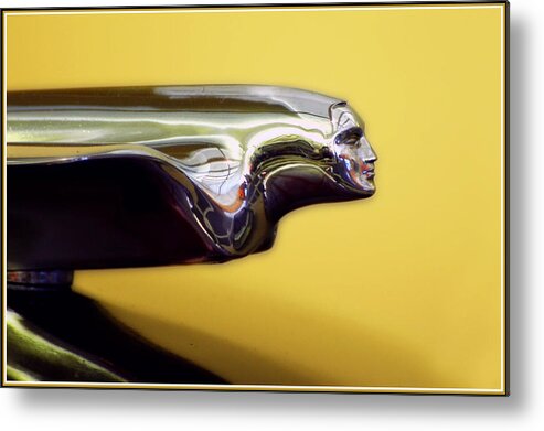 Antique Metal Print featuring the photograph 1951 Cadillac Goddess Hood Ornament by Ginger Wakem