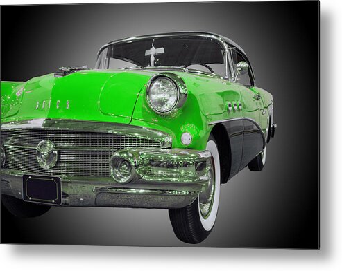 1957 Buick Special Riviera Coupe Metal Print featuring the photograph 1956 Buick Special Riviera Coupe-green by Michael Porchik