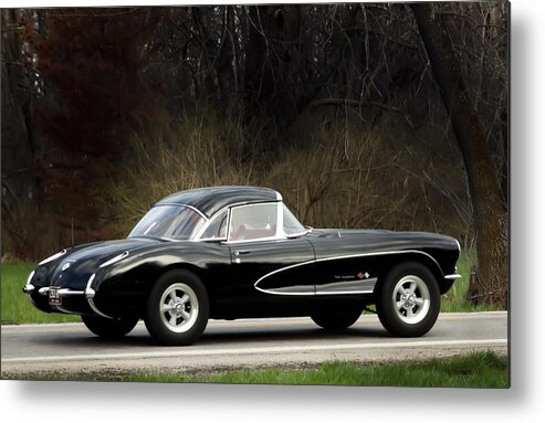 1957 Vette Metal Print featuring the photograph 1957 Corvette Young Man's Dream Car by Randall Branham