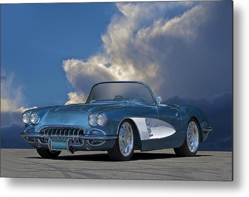 Auto Metal Print featuring the photograph 1959 Corvette Roadster 1 by Dave Koontz