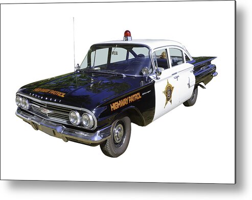Auto Metal Print featuring the photograph 1960 Chevrolet Biscayne Police Car by Keith Webber Jr