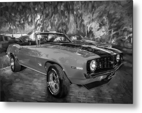 1969 Chevrolet Camaro Metal Print featuring the photograph 1969 Chevy Camaro SS 350 Painted BW by Rich Franco