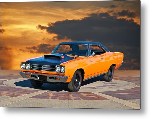 Alloy Metal Print featuring the photograph 1969 Plymouth 440 6BL Roadrunner by Dave Koontz