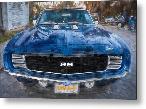 1969 Chevrolet Camaro Metal Print featuring the photograph 1969 Chevy Camaro RS Painted  #2 by Rich Franco
