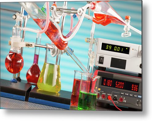 Nobody Metal Print featuring the photograph Chemistry Experiment In Lab #2 by Wladimir Bulgar