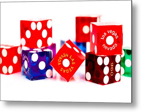 Las Vegas Metal Print featuring the photograph Colorful Dice by Raul Rodriguez