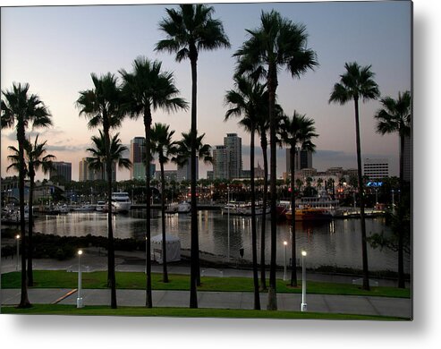 California Metal Print featuring the photograph Evening Reflections Of Shoreline Village #2 by Mitch Diamond