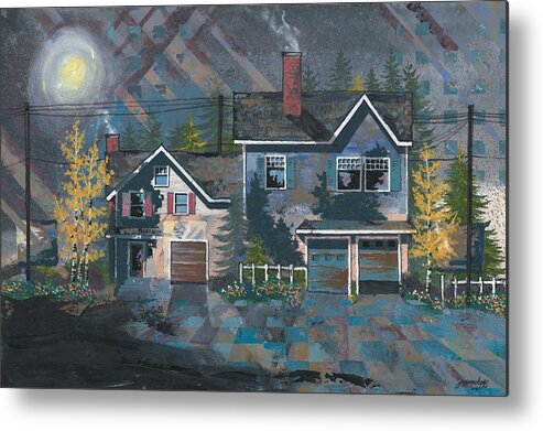 Home Metal Print featuring the painting Home in the Suburbs #2 by John Wyckoff