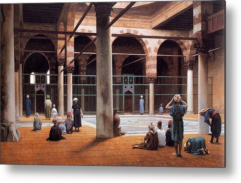 Jean-leon Gerome Metal Print featuring the painting Interior of a Mosque #3 by Jean-Leon Gerome