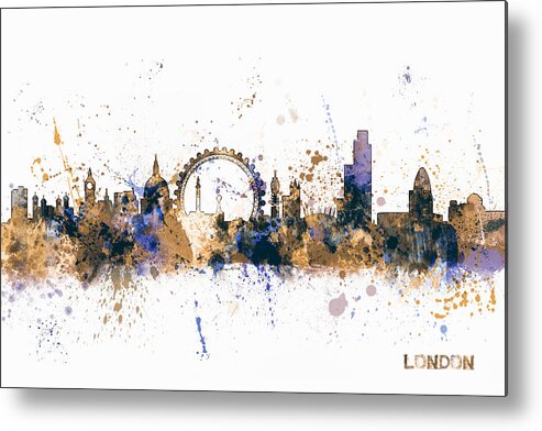 London Metal Print featuring the digital art London England Skyline #2 by Michael Tompsett