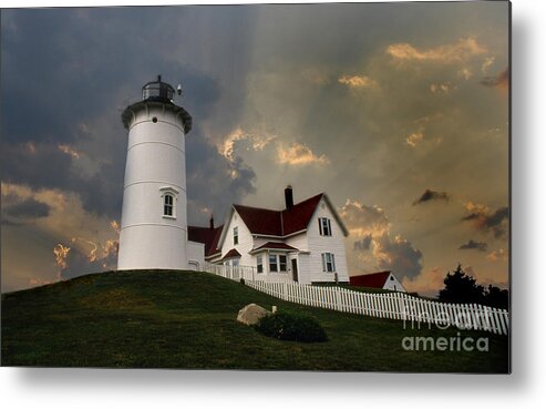 Lighthouses Metal Print featuring the photograph Nobska Lighthouse Color by Skip Willits
