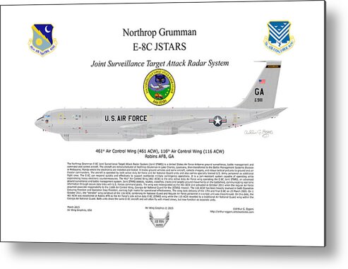 Northrop Grumman Metal Print featuring the digital art Northrop Grumman E-8C JSTARS #1 by Arthur Eggers