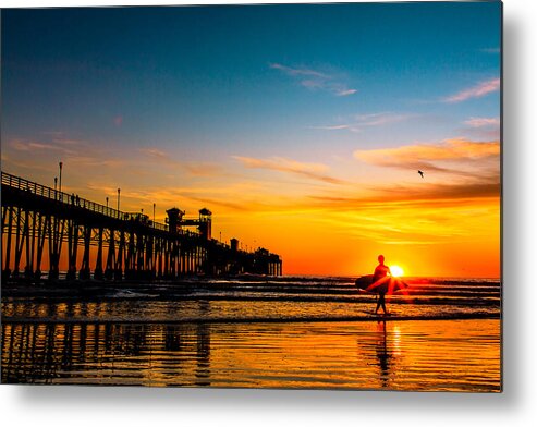 Pier Metal Print featuring the photograph Oceanside Pier at Sunset #2 by Ben Graham