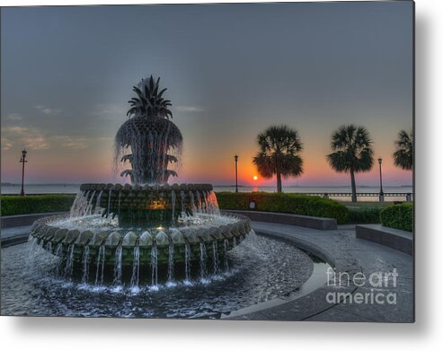 Pineapple Fountain Metal Print featuring the photograph Pineapple Sunrise by Dale Powell