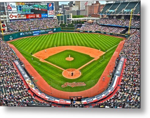 Cleveland Metal Print featuring the photograph Progressive Field by Frozen in Time Fine Art Photography